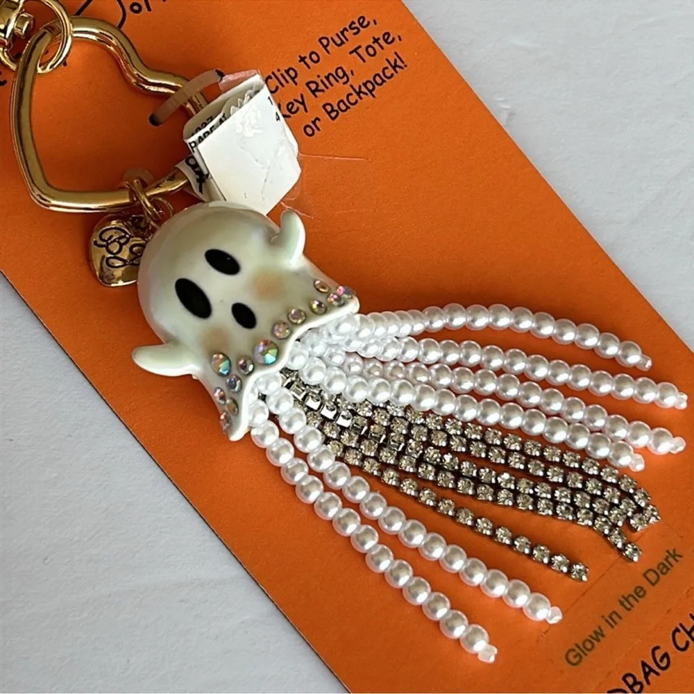 Betsey Johnson cute Halloween Ghost handbag charm key holder